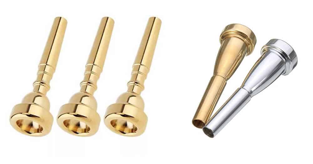 Clean and bright trumpet mouthpieces.
