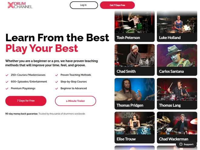 Screenshot of www.drumchannel.com