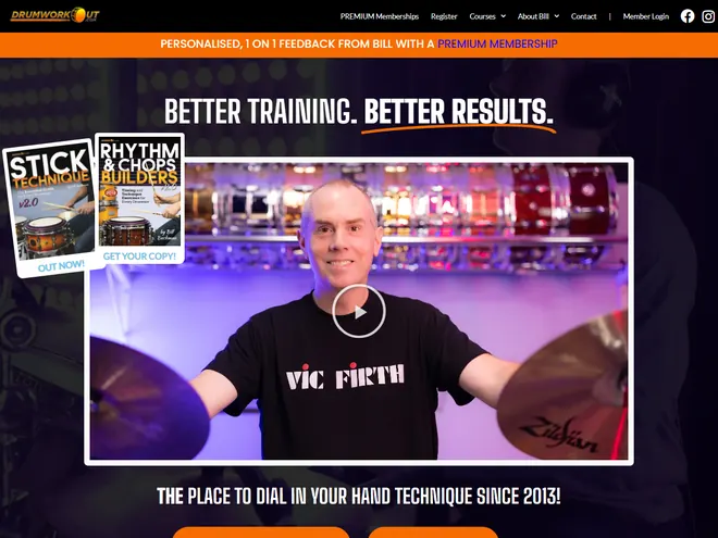 Screenshot of www.drumworkout.com