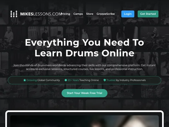 Screenshot of www.mikeslessons.com