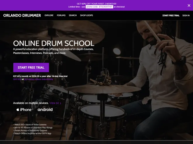 Screenshot of www.orlandodrummer.com