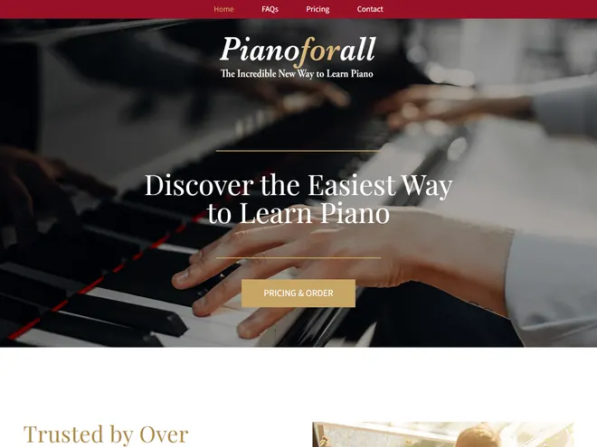 Screenshot of pianoforall.com