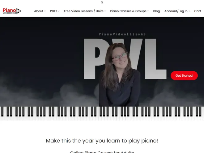 Screenshot of courses.pianovideolessons.com