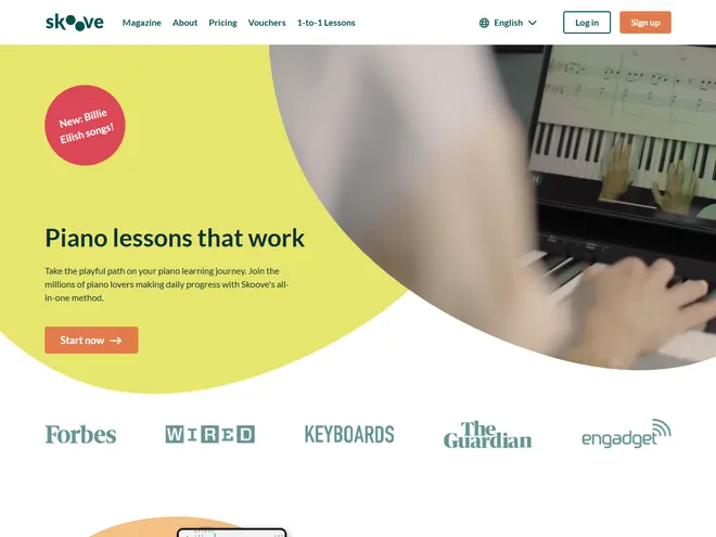 Screenshot of www.skoove.com