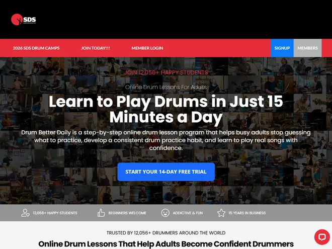 Screenshot of www.stephensdrumshed.com