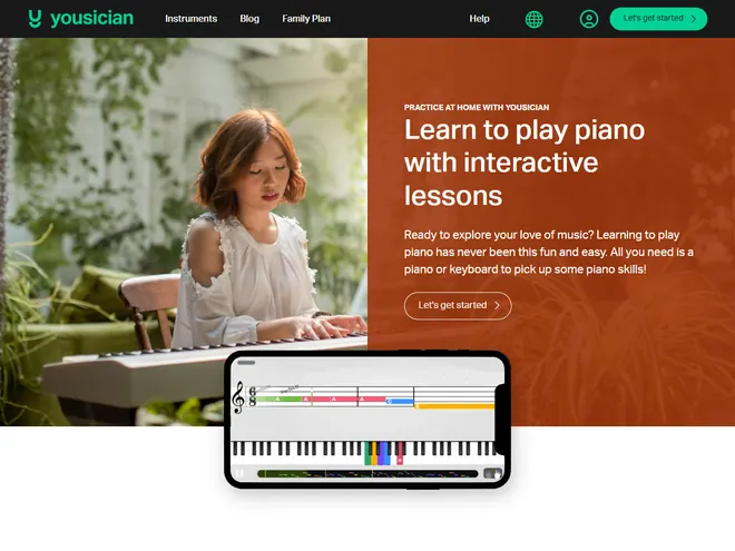 Screenshot of yousician.com